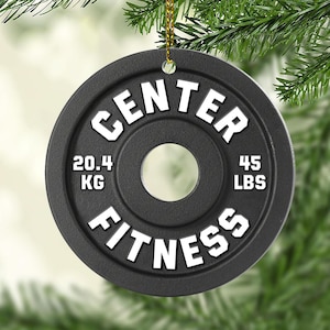 Personalized Weight Lifting Christmas Ornament, Workout Christmas Ornament Xmas, Weight Lifting Gift For Trainer or Training Partner