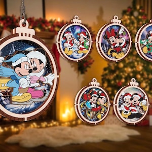 Winter Cartoon Couple Christmas Ornaments – Cute Holiday Hanging Decor for Tree & Gifts