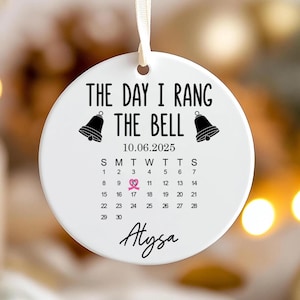 Cancer Survivor Ornament, The Day I Rang the Bell Ornament, End of Chemo Gift for Her, End of Treatment Keepsake, Cancer Recovery Gift